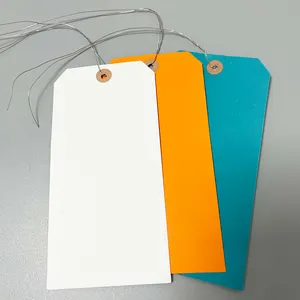 Venta caliente Directo de fábrica Diseño inteligente Colorido Amram Strung Blank Manila Etiquetas de envío con cable hechas de papel y cartón