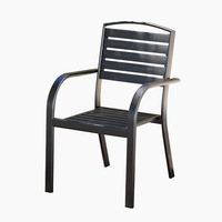Chaise de jardin moderne minimaliste très vendue, fauteuil en plastique et bois avec structure en acier galvanisé pour patio et balcon, idéal pour la détente
