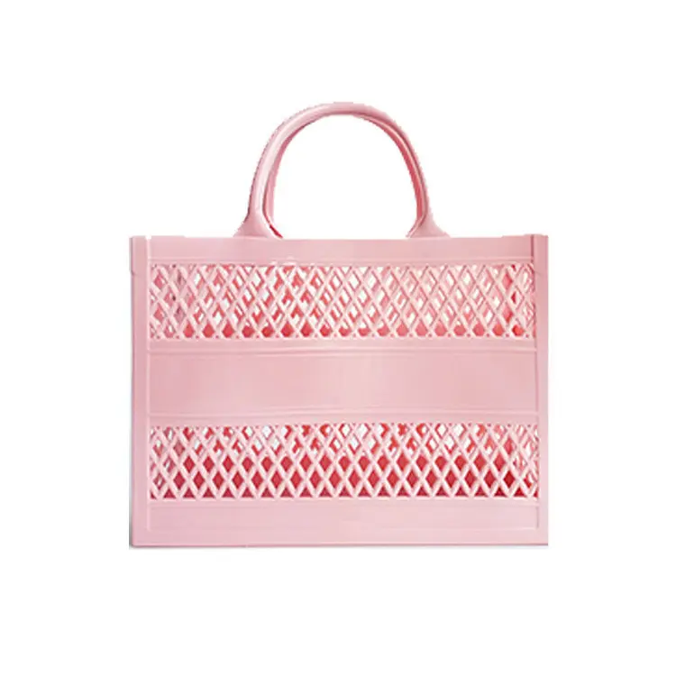 Candy shopping basket borsa pvc cestello portaoggetti grande capacità cestino vuoto bolsa de praia borse da spiaggia da donna jelly tote bag