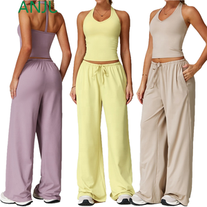 Women's <b>Plus</b> <b>Size</b> Sports Set Quick Dry Backless Bra Loose Leggings Casual Sweatshirt Butt Lifting <b>Tights</b> for Fitness Solid - Product Image 4