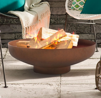 Brasero de jardin moderne en acier Corten, foyer extérieur à bois, patine rouille, barbecue, brasero de patio, aménagement paysager, taille personnalisée