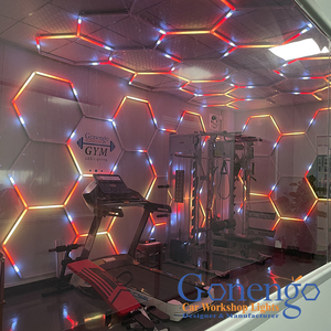 Personalizado Diy Rgb Creative Showroom Gimnasio Hexágono Iluminación Azul Rosa Hex <span class=keywords><strong>Led</strong></span> Luces - Product Image 4