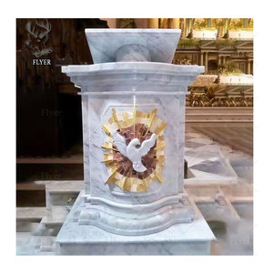 Mesa de Altar de Piedra de Mármol de Lujo con Diseño Personalizado, Tabernáculos de Mármol Blanco para <span class=keywords><strong>Iglesia</strong></span> Católica - Product Image 2