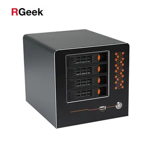 RGeek sıcak Swap Mini ITX sunucu Barebone sistemi 4 Bay büyük depolama raf tipi montajlı şasi NAS ağ dosya depolama sunucusu