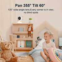 Caméra de sécurité WiFi intérieure 1080P 2MP avec lumière nocturne réglable, prise en charge du stockage cloud, suivi de mouvement humain et interphone
