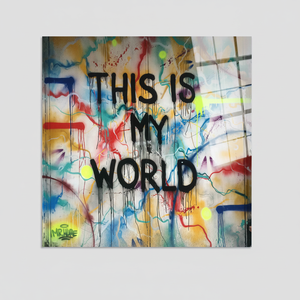 Art mural graffiti élégant : Affiche sur toile imprimée « This is My World », ART SUR VERRE TÉRMÉTRAL - Product Image 2