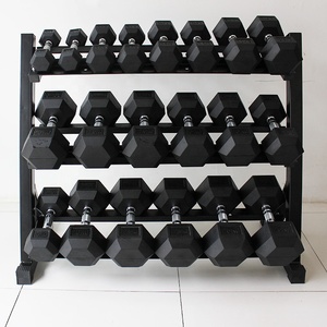 Hot Selling Home Gym Commercial Fitness Equipment 2.5Kg-50Kg Hex <strong>Dumbell</strong> Set With Rack Three-Layer Dumbbell Rack and <strong>Stand</strong> - Product Image 1