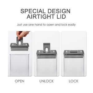 7 Uds. Contenedores de almacenamiento de alimentos herméticos contenedores de cereales de plástico sin BPA con tapas de bloqueo para almacenamiento de organización de despensa de cocina - Product Image 4
