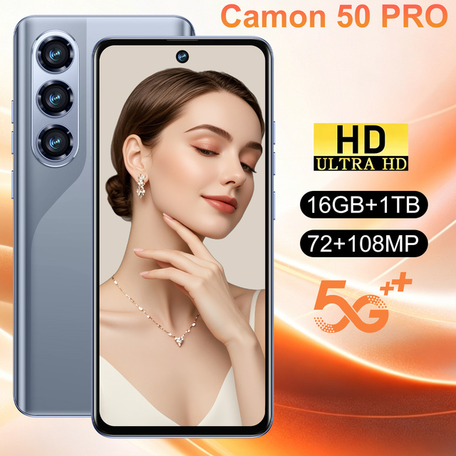 Multilanguage Camon 50 Pro 16GB 1TB Navigator Android 15 8000mAh 5G LTE Navigator Face ID Fingerprint Dual SIM Travel 12 Core