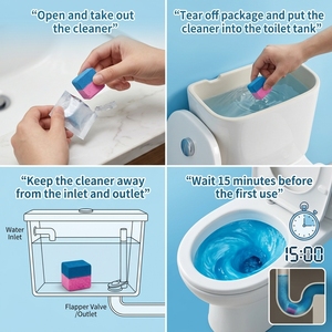 Pastiglie per WC a risciacquo automatico, detergente <span class=keywords><strong>blu</strong></span> per la vasca, deodorante a lunga durata, formula per pulizia profonda - Product Image 4
