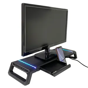 Great rx — support d'ordinateur de bureau gamer, 4 en 1, avec port USB, moniteur RGB, nouvel arrivage 2021