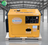 Groupe électrogène diesel portable silencieux refroidi par air Binshi Power 60HZ 110-480V 5 KVA 6KVA avec fonction ATS en option