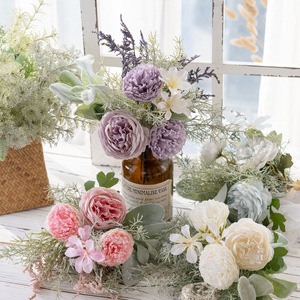 Bouquet de fleurs artificielles Yashu Lulian CF01407, décoration de mariage et de maison, arrangement en tissu tissé en plastique - Product Image 1
