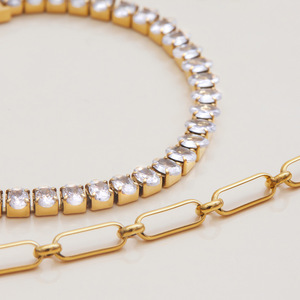 Elegant Stainless Steel Zircon Bracelet Channel Setting Women's Party Jewelry Light Luxury High-End <b>Cross</b> Border Bracelet - Product Image 3