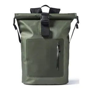 Baosikai Factory Custom Men Roll-Top PVC Dry Bag Waterproof Backpack Fully Waterproof Bag Travel Camping Sport Dry Duffel Bag