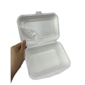 Tek Kullanımlık Laminasyonlu Kağıt Kutu Bagasse Gıda Kapları Parlak Laminasyonlu Paket Servis Kutuları <span class=keywords><strong>Burger</strong></span> Öğle Yemeği için Numune - Product Image 1