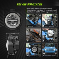Phares LED RGB homologués DOT de 9 pouces, phares ronds RGB de 9 pouces, accessoires pour Jeep Wrangler JL JT 2018+