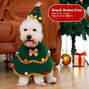 Honden Kerst Puppy Mantel Kostuum Polyester Effen Winter Milieuvriendelijk Cartoon Rollenspel Feest Huisdier Kleding Schattig Modieus - Product Image 6