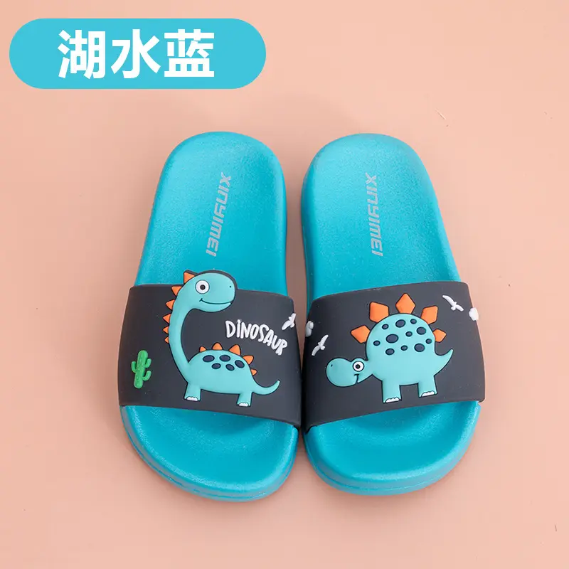 2021 Summer Children's Slippers For Boys Girls Slippers Dinosaur PVC Flip Flops baby Non-slip Beach Sandals Kids Home Bathroom