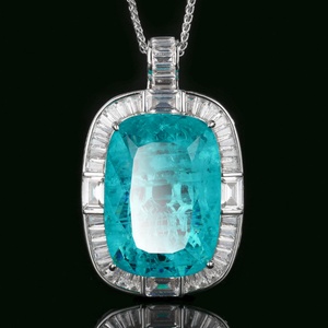 Collier pendentif en laiton de style floral avec grand coussin en zircon cubique, finition polie de qualité supérieure, pour femme, usage quotidien - Product Image 5