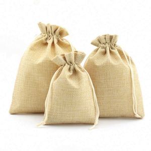 Custom Logo Printed Blank Linen <b>Drawstring</b> Bag Wholesale Promotion Gift Bag Storage <b>Pouch</b> - Product Image 1