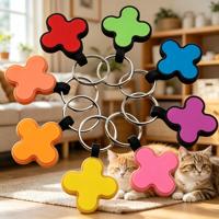 Plaque d'identification personnalisable pour chien en silicone, multicolore, style Instagram, avec code QR imprimable pour l'identification de l'animal
