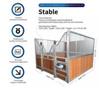 Establos para Caballos Galvanizados en Caliente para Clubes de Carreras Profesionales, Establos para Caballos de Montar con Puerta en Forma de V