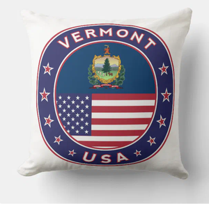 Fundas de almohada con bandera de América y <span class=keywords><strong>Vermont</strong></span>, fundas de almohada decorativas suaves con cremallera para cama, sofá, hogar, funda de almohada para sofá - Product Image 1