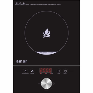 Placa de Inducción Portátil de un Solo Quemador, Placa Eléctrica con Control de Perilla y Pantalla LED, Cocina de Inducción de Sobremesa para el Hogar - Product Image 1