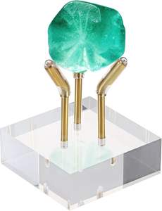 Gold Metal Arm <b>Display</b> Stand Acrylic Base Small <b>Display</b> <b>Easel</b> Holder for Sphere Crystal Ball Eggs Mineral Geodes Rock - Product Image 3