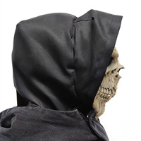 Masque de crâne de démon au design nouveau avec capuche, masque intégral en latex pour cosplay d'horreur, masque effrayant pour Halloween