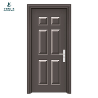 Porte intérieure pare-balles en acier à grain de bois embossé avec panneau métallique galvanisé pour projet de décoration résidentielle, hôtels et villas