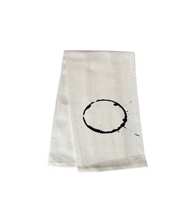 Custom Black Print Cotton White Kitchen Towel Soft Absorbent Dish Cloth Durable Fabric Kitchen Cleaning Towel Bulk Supplier - Product Image 4