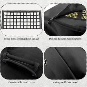Échantillon gratuit Sac fourre-tout à alimentation lente suspendu de haute qualité pour chevaux Sac à foin facile à remplir et à transporter Filet à sangle Stockage durable personnalisé - Product Image 4