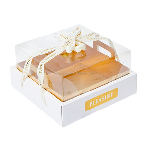 Boîte d'emballage pour gâteaux à quatre palais et à <span class=keywords><strong>neuf</strong></span> palais, boîte à dessert, boîte à fruits pour pique-nique, plateau à découper, boîte en papier avec couvercle en plastique transparent - Product Image 1