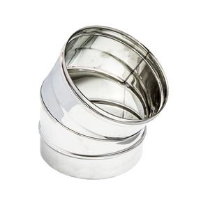 Fabriqué en Italie Gamme de diamètres 80-350 mm Épaisseur 0,5 mm Systèmes d'évacuation des gaz de fumée et des cheminées Coude à 15 degrés - Product Image 2