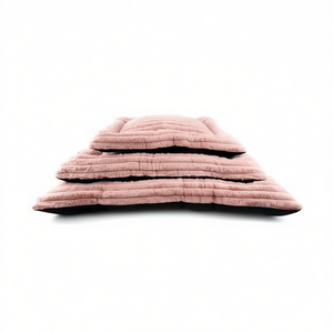 Ensemble de trois coussins rectangulaires épais en fausse fourrure rose chair pour lits pour animaux de compagnie - Product Image 2