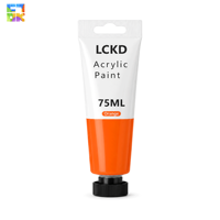Peinture acrylique orange en tube de 75 ml, imperméable, résistante au soleil, non toxique, pour peinture manuelle DIY, art mural, artisanat, pigments, fournitures de couleur