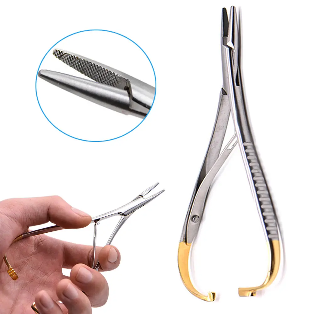 Orthdent 1Pcs Dental Mathieu Needle Holder Pliers Stainless Steel 14cm Forceps Orthodontic Tweezer Implant Dentistry Instruments