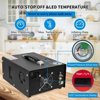 Compresseur d'air PCP pour paintball TUXING avec refroidissement par ventilateur, arrêt automatique, convertisseur 12V intégré, 4500psi 300bar, possibilité de régler la pression, réservoir d'air