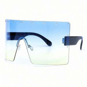 Nouvelles lunettes de soleil tendance pour femmes, lunettes de soleil surdimensionnées sans monture, protection UV400, lunettes de soleil coupe-vent pour femmes - Product Image 6