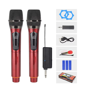 Système de microphone sans fil professionnel rechargeable à double micro, micro dynamique sans fil pour le <span class=keywords><strong>karaoké</strong></span>, le chant et le divertissement à domicile - Product Image 2