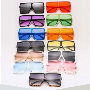 Lunettes de soleil carrées surdimensionnées colorées UV400 pour hommes et femmes, avec logo personnalisé, style vintage, monture PC, vente chaude - Product Image 6