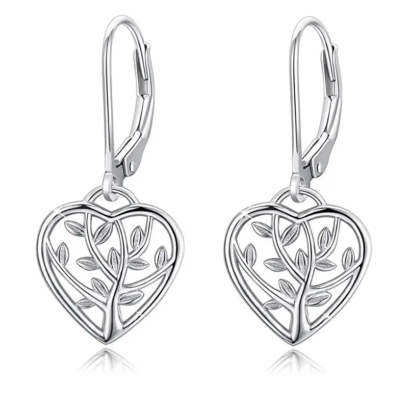New Fashion S925 Sterling Silver Heart Pendant Earrings 925 Silver Jewelry For Women XDH1205
