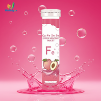 Comprimés effervescents de vitamine C, calcium, fer, zinc, sélénium, soutien immunitaire, saveur pêche, 20 unités, pour adolescents et adultes, vente chaude