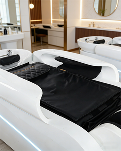 Fauteuil de lavage <span class=keywords><strong>électrique</strong></span> rotatif de luxe moderne pour salon de coiffure, <span class=keywords><strong>lit</strong></span> de massage pour spa capillaire, chaise de lavage allongée, thérapie capillaire, 2 moteurs - Product Image 2