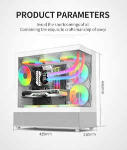 E macchine a doppio lato custodia da gioco in vetro temperato gaminng pc armadio OEM custodie per <span class=keywords><strong>computer</strong></span> filtro polvere MATX <span class=keywords><strong>ITX</strong></span> <span class=keywords><strong>micro</strong></span> atx custodia per pc - Product Image 6