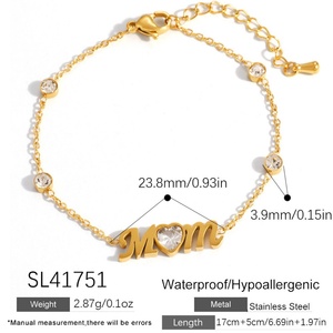 Stylish Stainless Steel Letter <b>Necklace</b> for Women Trendy Stackable Pendant with Zircon Mother's Day or Anniversary Gift - Product Image 5