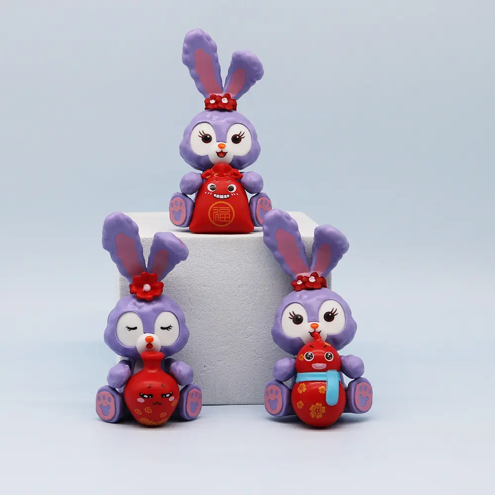 LUCKY STAR-Dew phim hoạt hình thỏ dễ thương trang trí mô hình búp bê tiệc trà Sao sương năm mới thủ công