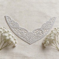 Col en dentelle brodée blanche, applique florale en tulle, patch en dentelle pour encolure, robe, chemisier, décoration de vêtement imperméable, couture DIY